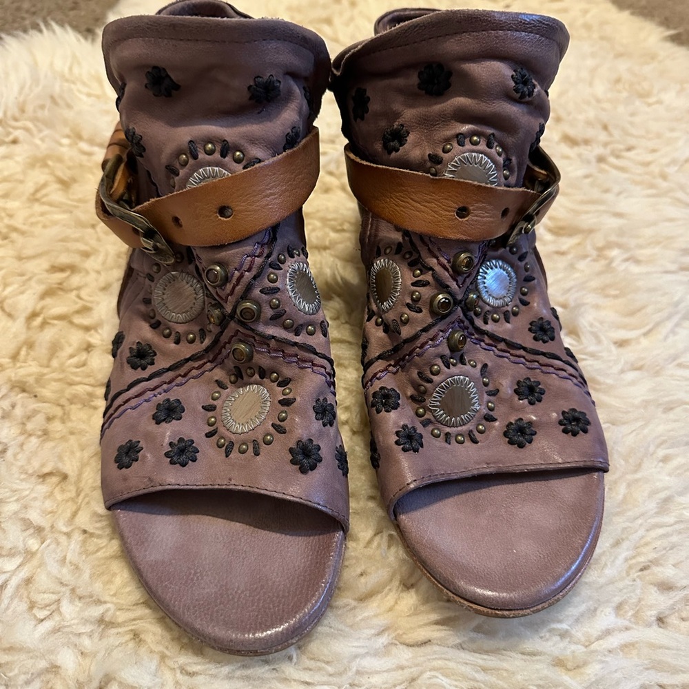 Purple jeweled sandals